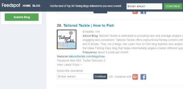 Blog de aparejos a medida n.º 29 en los mejores blogs de pesca de Feedspot